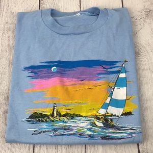 Unknown Brand Women's Sunset ''Serenity'' Short Sleeve Shirt